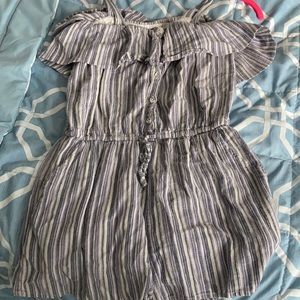 Blue and white stripped short jumper